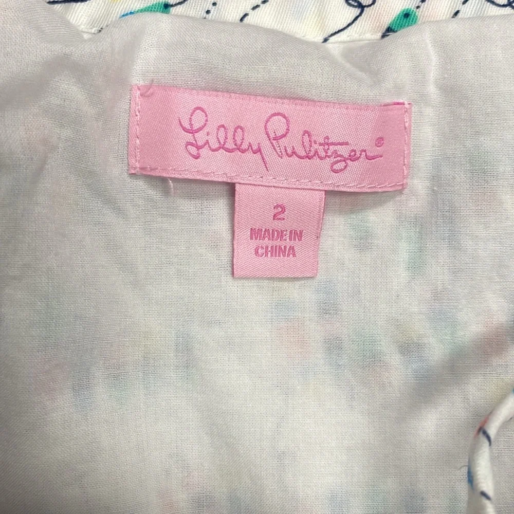 Lilly Pulitzer Alexi Dress in Oh Buoy Nautical Beach Spaghetti Strap Size 2 - Picture 3 of 5